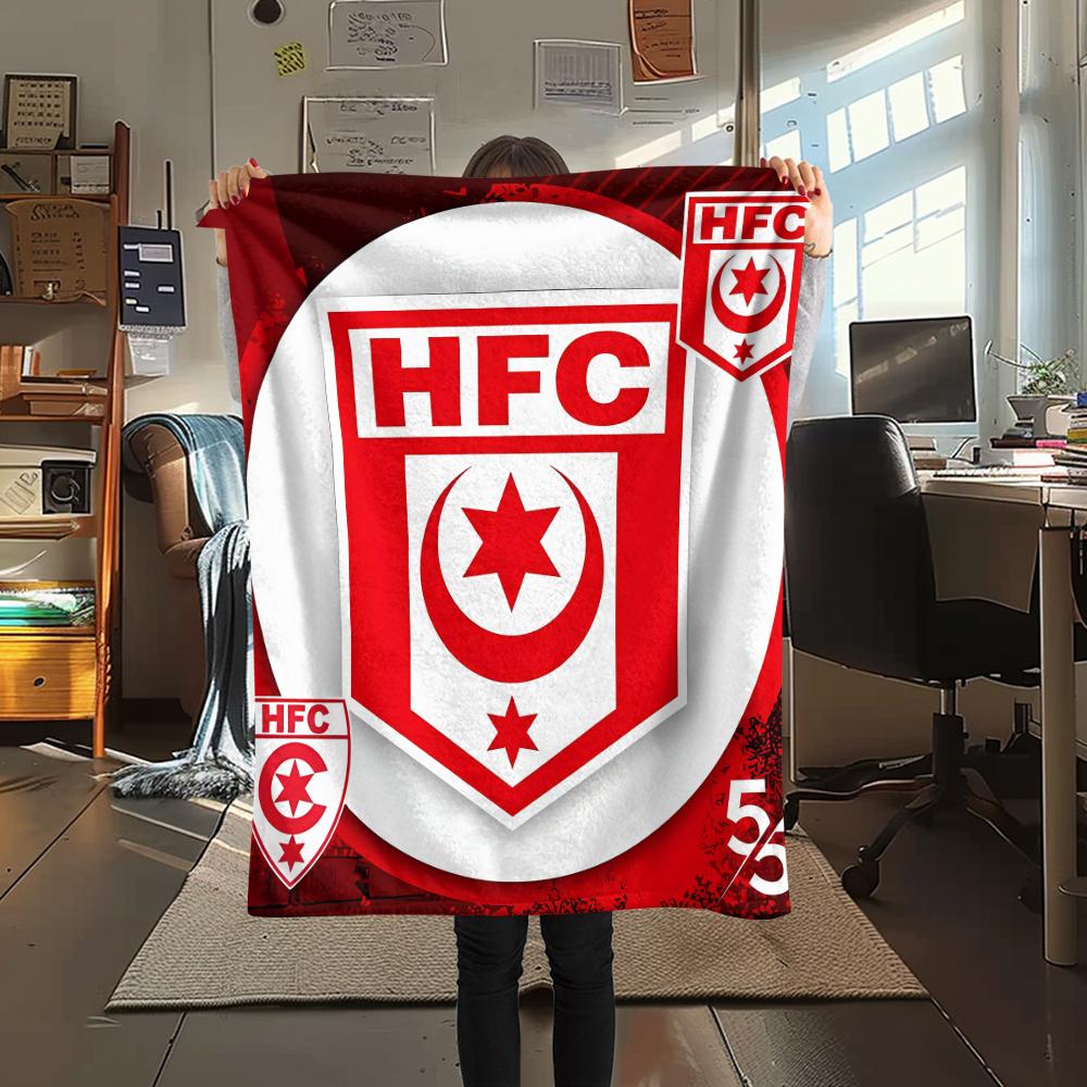 1PC Hallescher FC Print Flannel Blanket, High quality All Seasons, Home Decor, Warmth and Comfort, Perfect for Christmas Gifts
