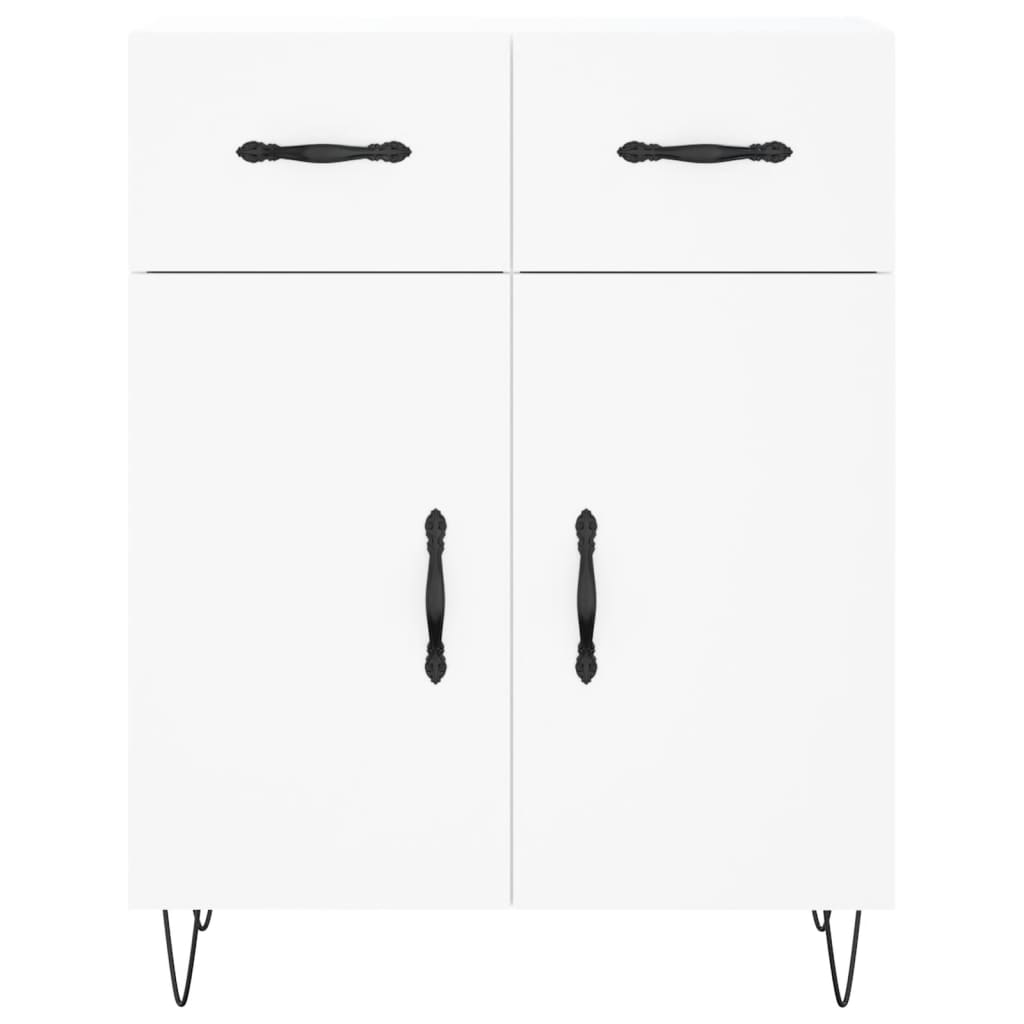 Vidaxl Display Cabinet, White, 69.5X34X180 Cm, Wood-Based Material