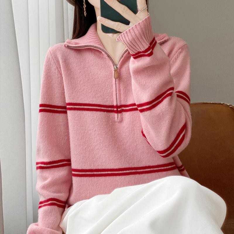 Women Sweater 100% Wool MODERN NEW SAGA Turtleneck Knit Pullover Turn-down Collar Thick Winter Jumpers Female Knit Tops