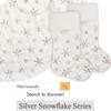 White Plush Stamping Gold Silver Embroidery Snowflake Christmas Stocking Merry Christmas Decor For Home Xmas Gift Socks Kids Fav