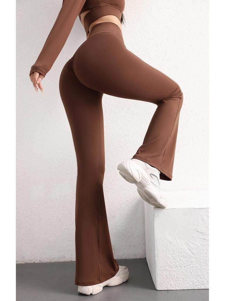 Peach Lift High Waist Quick-Dry Flare Yoga Pants – Nude Feel Women's Fitness Pants