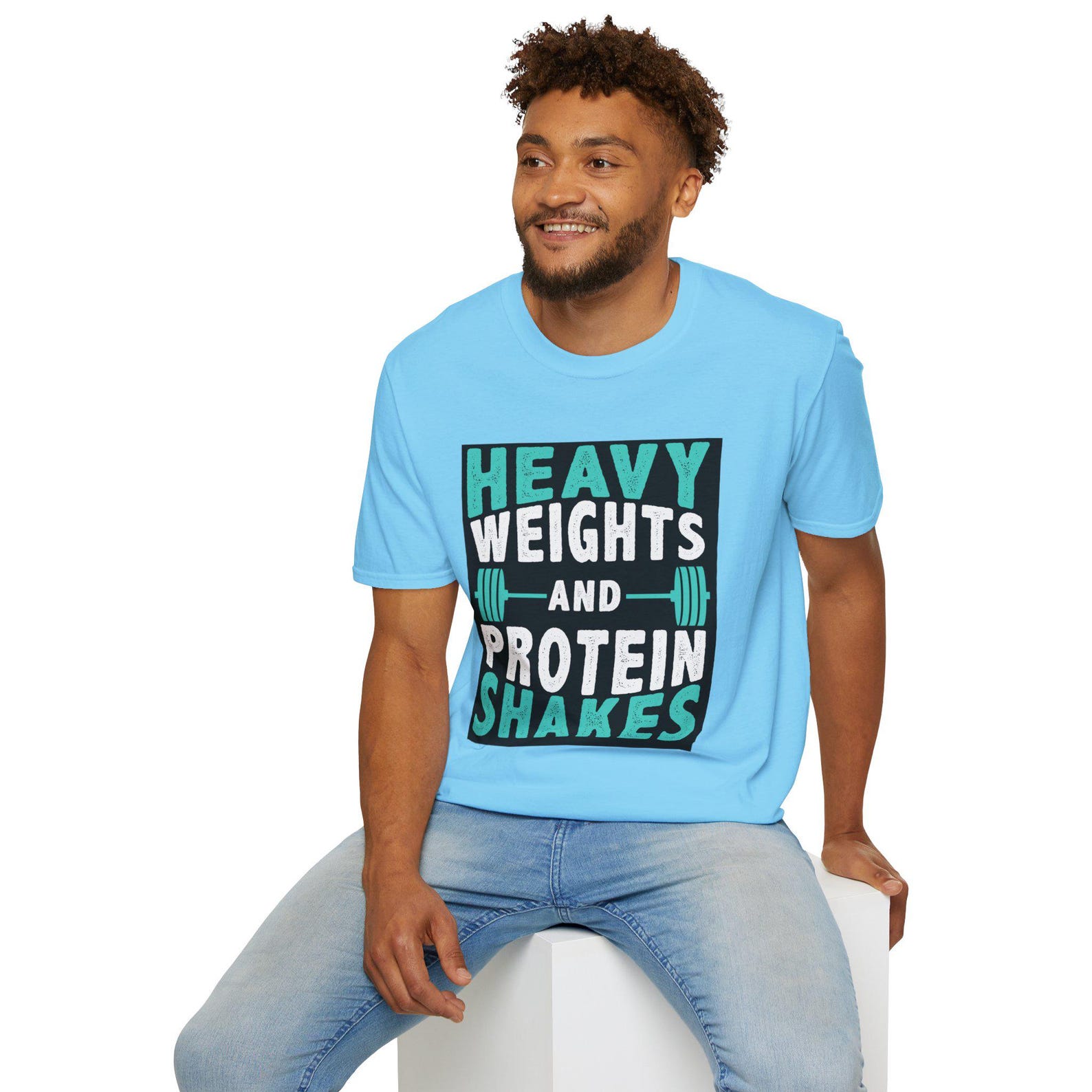 Heavy Weights & Protein Shakes T-Shirt: Unisex Cotton Gym Tee S