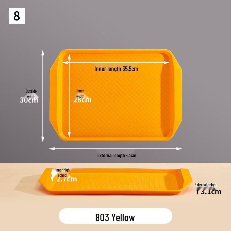 

Rectangular PP Serving Tray with Handles