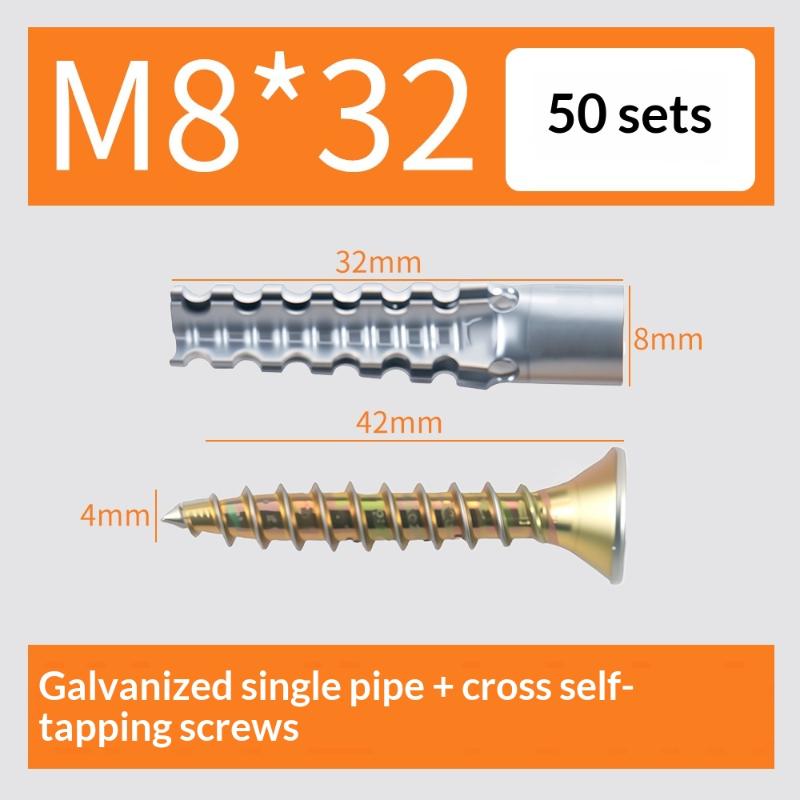 Selbstschneidende Schraube und Dübel-Anker-Set Kohlenstoffstahl Schwerlast Gipskarton Beton Bohrstecker Spreizdübel Befestigungselemente