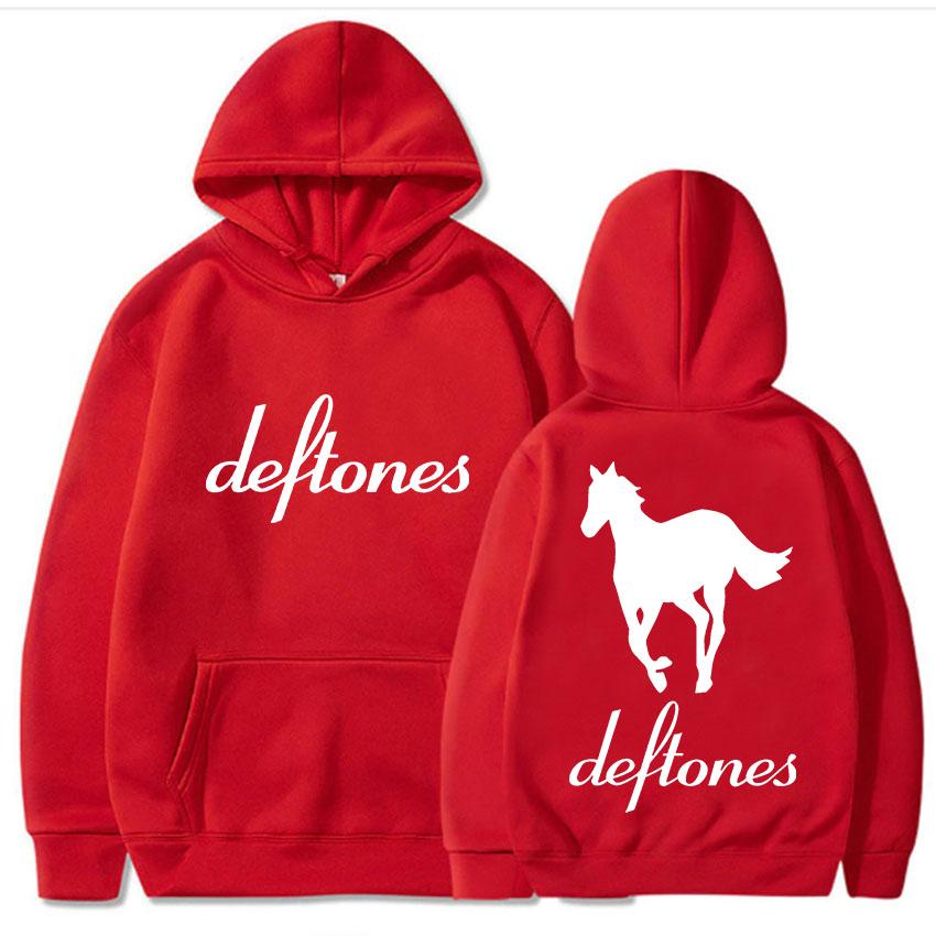 Deftones Graphic Printing Hoodie Long-sleeved Fleece Hooded Sweatshirts With Pocket Hip Hop Clothes Moletom Casual Pullovers