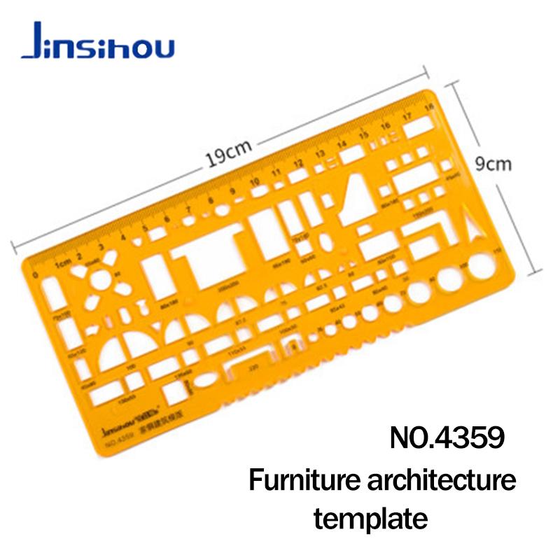 Circular oval ruler durable K Resin drawing design furniture architect template drafting ruler template measuring ruler 2pcs