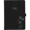 Happy Planner Disney Mickey 12-Month Undated Planner, Embossed Vegan Leather, Small Size, 6" X 8.5", Vertical Layout, Obsidian
