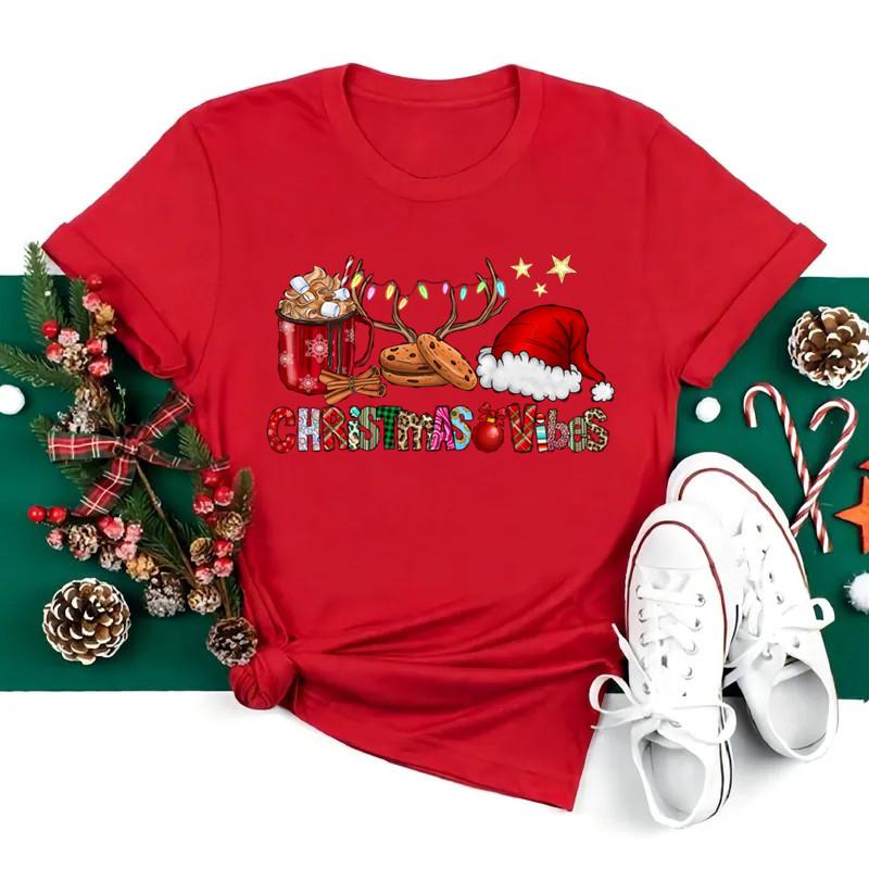 Just A Girl Who Loves Christmas Print Women Tshirts Cute FeUnisex Christmas Clothes New Year Party Tshirt