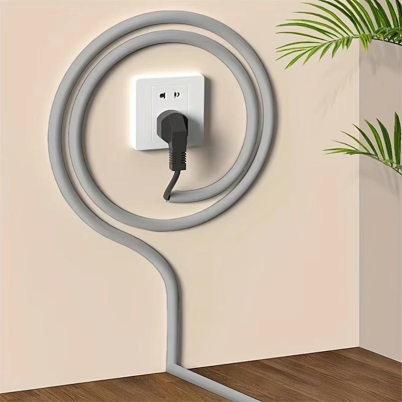 

1PC 1/2/3meters Anti-extrusion Floor Cord Cover Arc Self-Adhesive Extension Wiring Duct Protector Durable Power Cable Protector 1m сірий