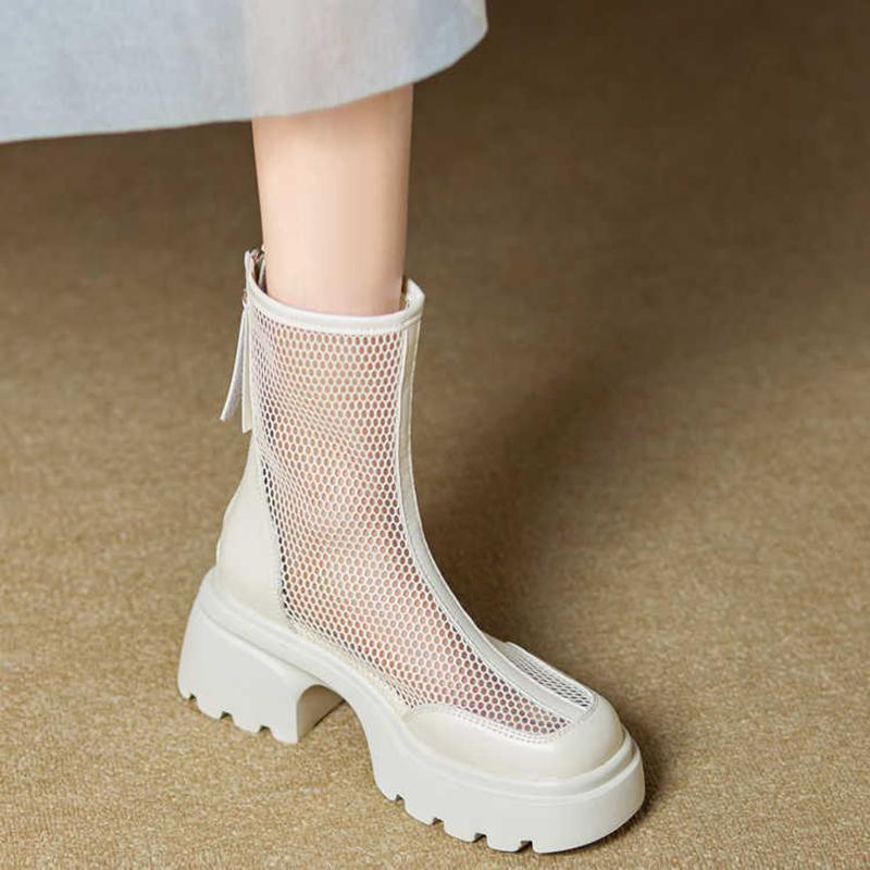 Fashion Platform Thick Heels Hollow Out Sandals Summer Fashion Trend Comfort Breathable Boots Casual Street Style Shoes