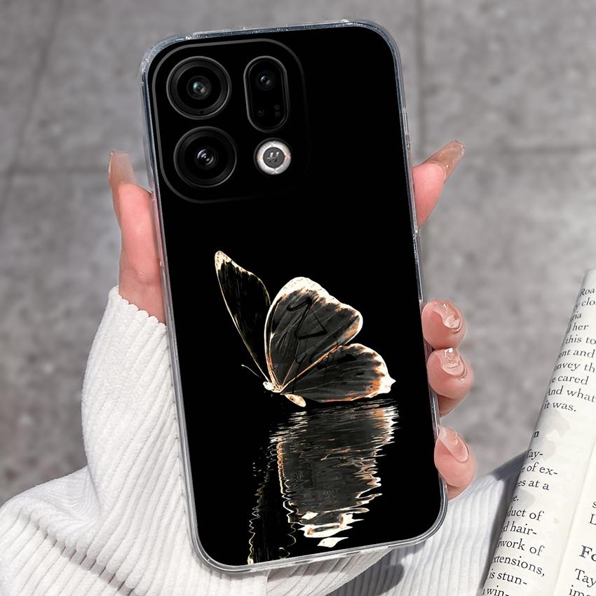 Suitable For Oppo Find X9 X7 X5 Pro X3 X2 Reno11 12 Pro Phone Cover Cute Panda Rabbit Pattern Transparent TPU Dustproof Protective Case For Oppo Shell