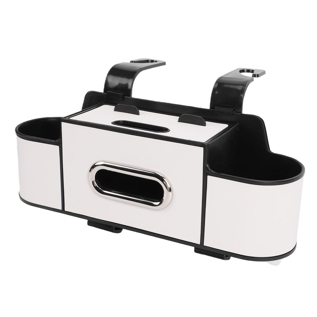 Car Back Seat Organizer with Cup Holder Tissue Dispenser Hooks Multifunctional Seat Back Storage Box for SUV Truck