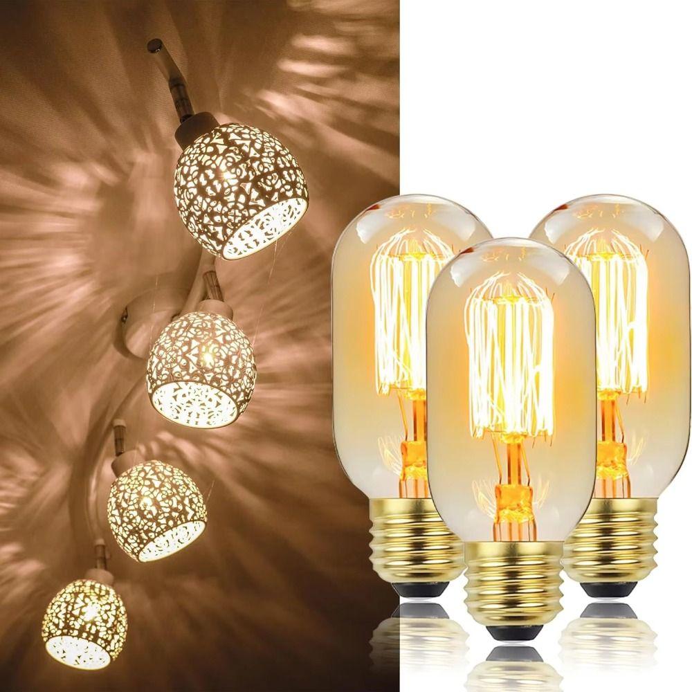 4pcs Energy Saving Retro Light Bulb Long Lasting Vintage Lamp Incandescent Filament Bulb Home Decor