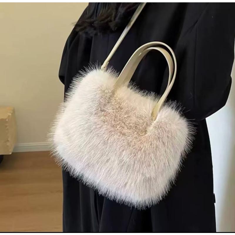 

Портативная плюшевая сумка женская новая модная пушистая сумка через плечо универсальная сумка-мессенджер пушистая сумка