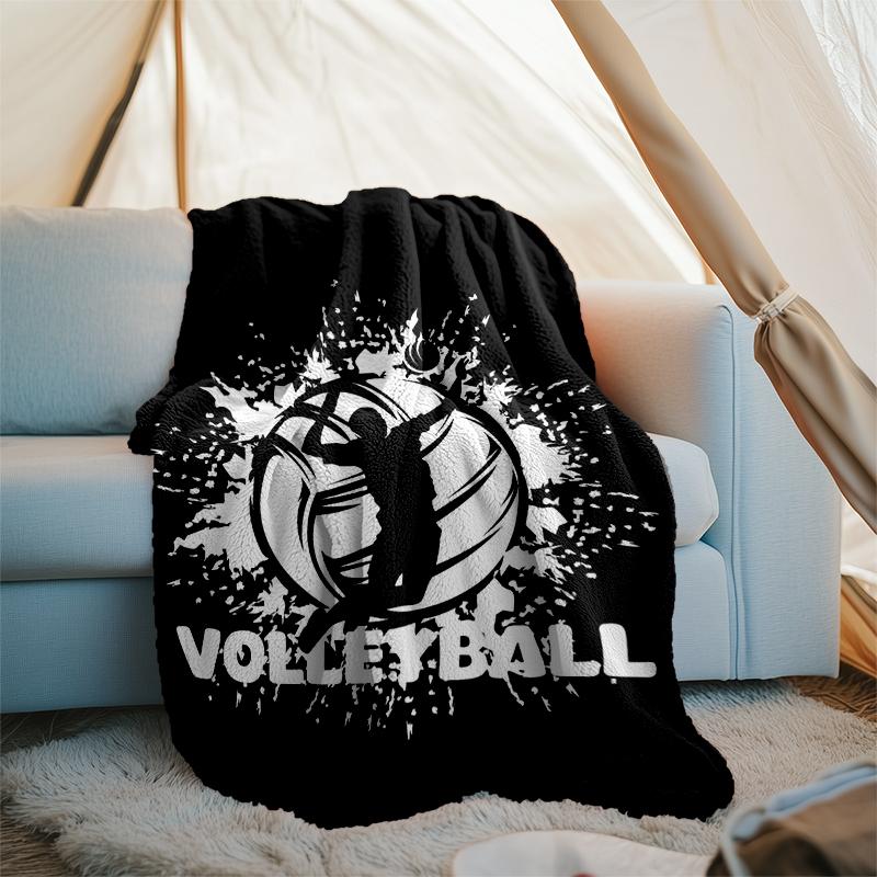 Volleyball Theme Printed Blanket - Perfect for Couch, Bed, Travel & Outdoor Use | Machine Washable, Cozy & Durable.