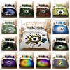Bedding Suit Modern Bedspread Washable Bed Cover 3D Football Printing Quilt Cover Bedclothes Pillowcase Washable Single Double Size