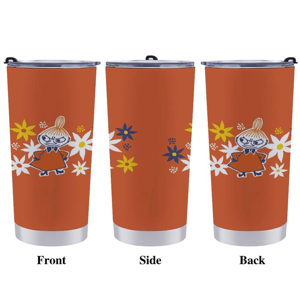 Little My Snufkin Tumbler Mug Coffee Cup Convenience Store Cup Insulated Water Bottle for Direct Drinking, Stainless Steel with Lid, Portable Straw,