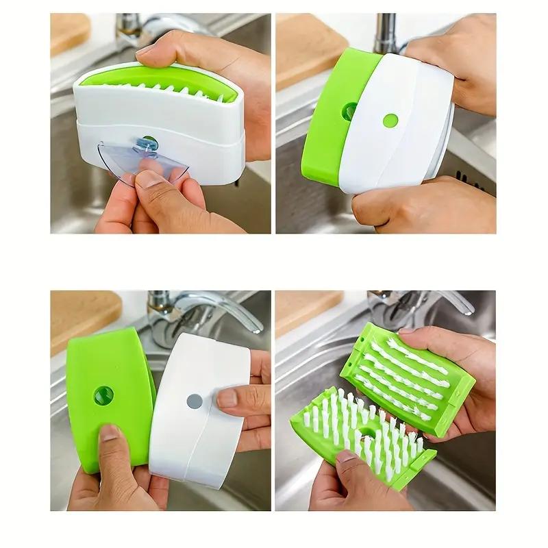 Premium Kitchen Cleaning Master - Strong Suction Cup Knife Cutlery Cleaner Brush, Effective Fork Spoon Vegetable Fruit Washing Tool