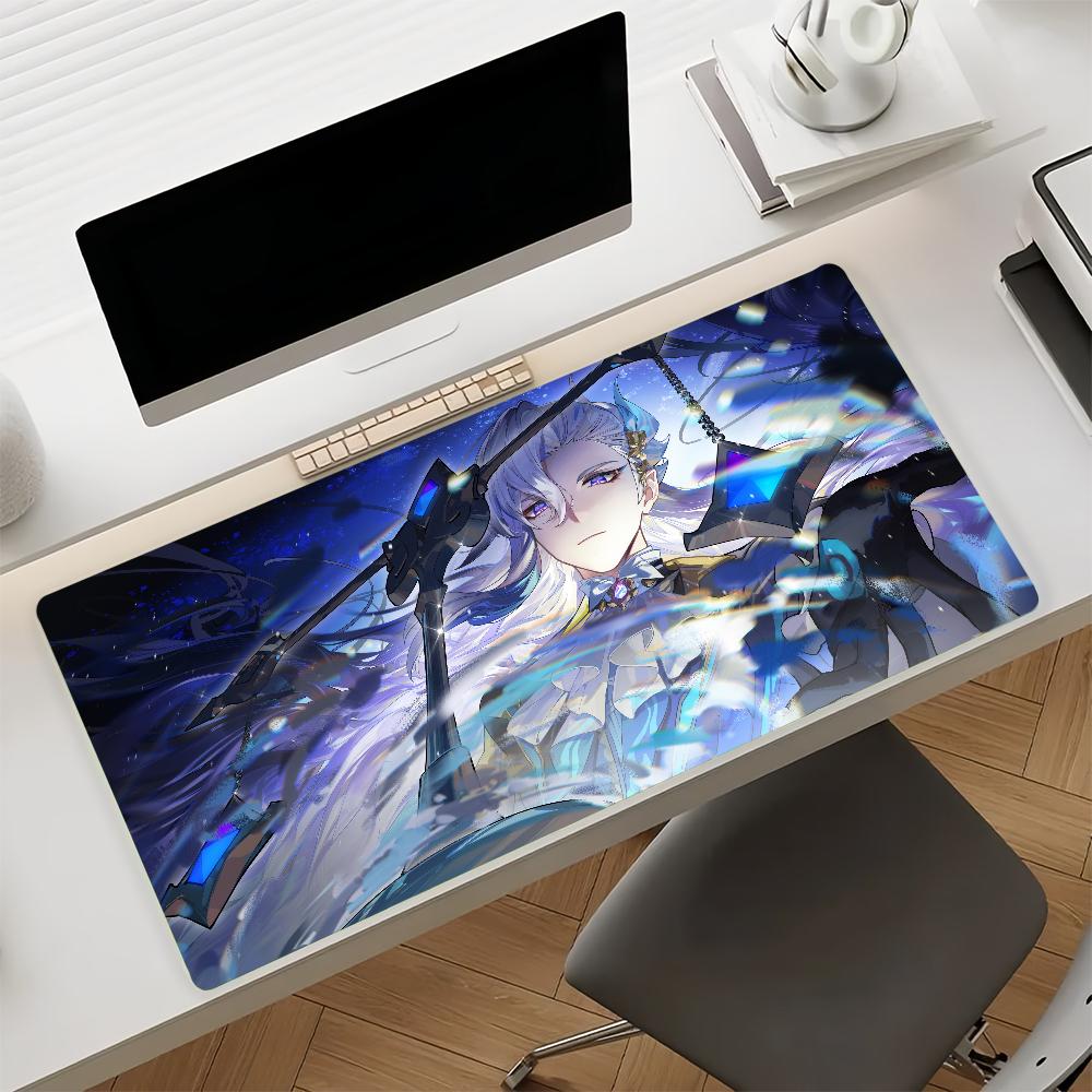 Game Genshin Impact Neuvillette Mouse Pad Non-slip Rubber Gamer Balance Computer Mat Decoracion Deskmat Laptop Office Large