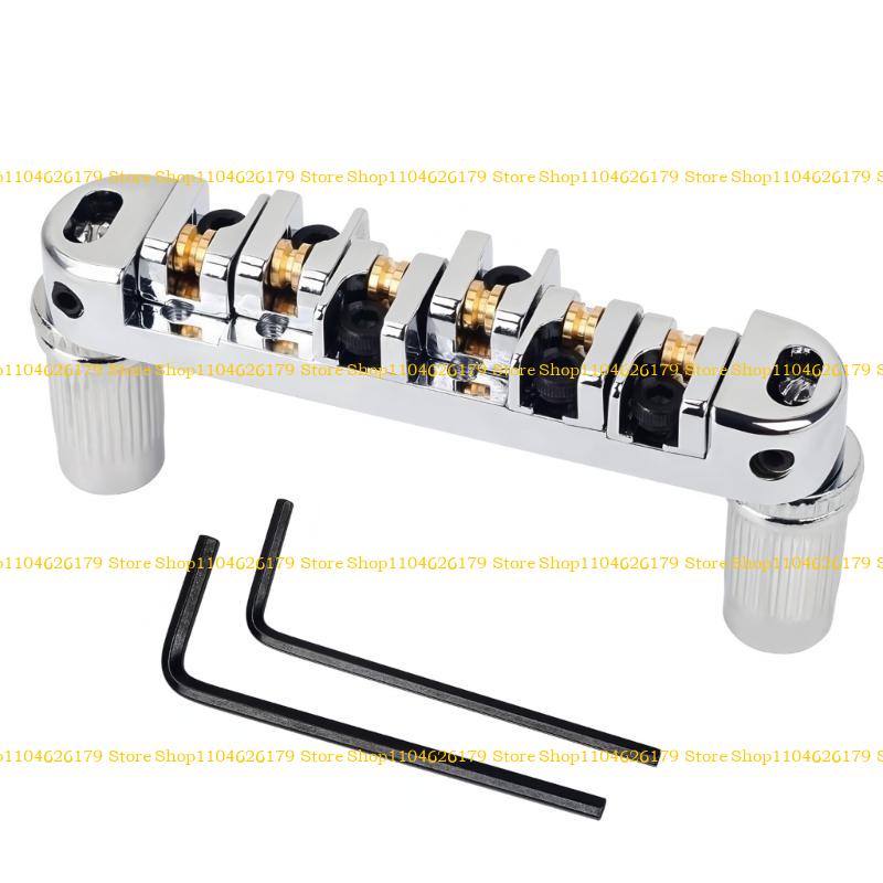 1pc Electric Guitar Bridge Replacement Roller Saddles 6 String Tailpiece Easy Install Guitar Bridge for Electric Guitars