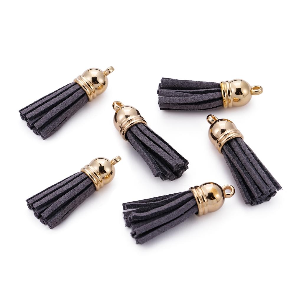 20pcs/lot 38mm Tassel Vintage Leather Tassels Fringe Pendant For DIY Keychain Jewelry Making Supplies Charms Accessories