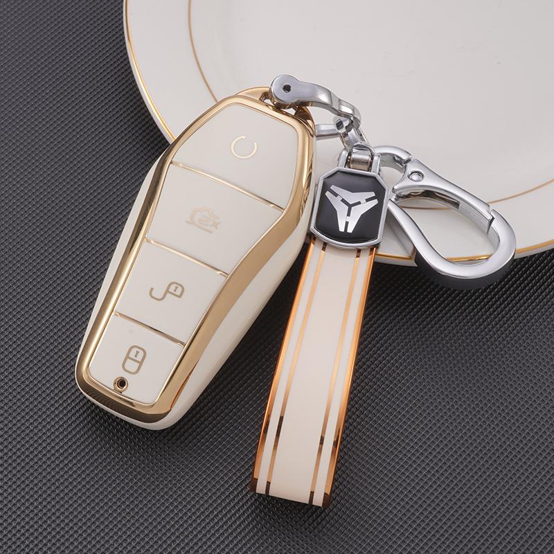 Soft Tpu Car Key Case Shell Fob Holder For Byd Han Ev Tang Dm/Qin Plus/Song Pro/Max/Yuan Car Key Cover Keychain Accessories