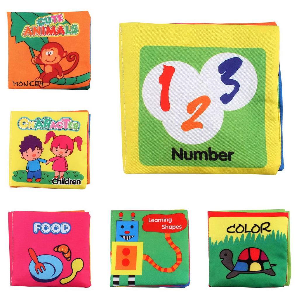 New Baby Soft Cloth Book Hand Book Early Education Toy Sound Paper Bag Packed