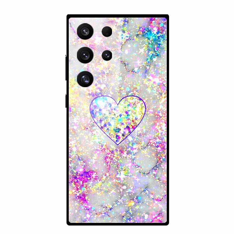 Tempered Glass Case For Samsung S25 Ultra Case Fashion Protect Hard Back Cover for Samusng S24 5G Cover Shockproof Coque S24Plus