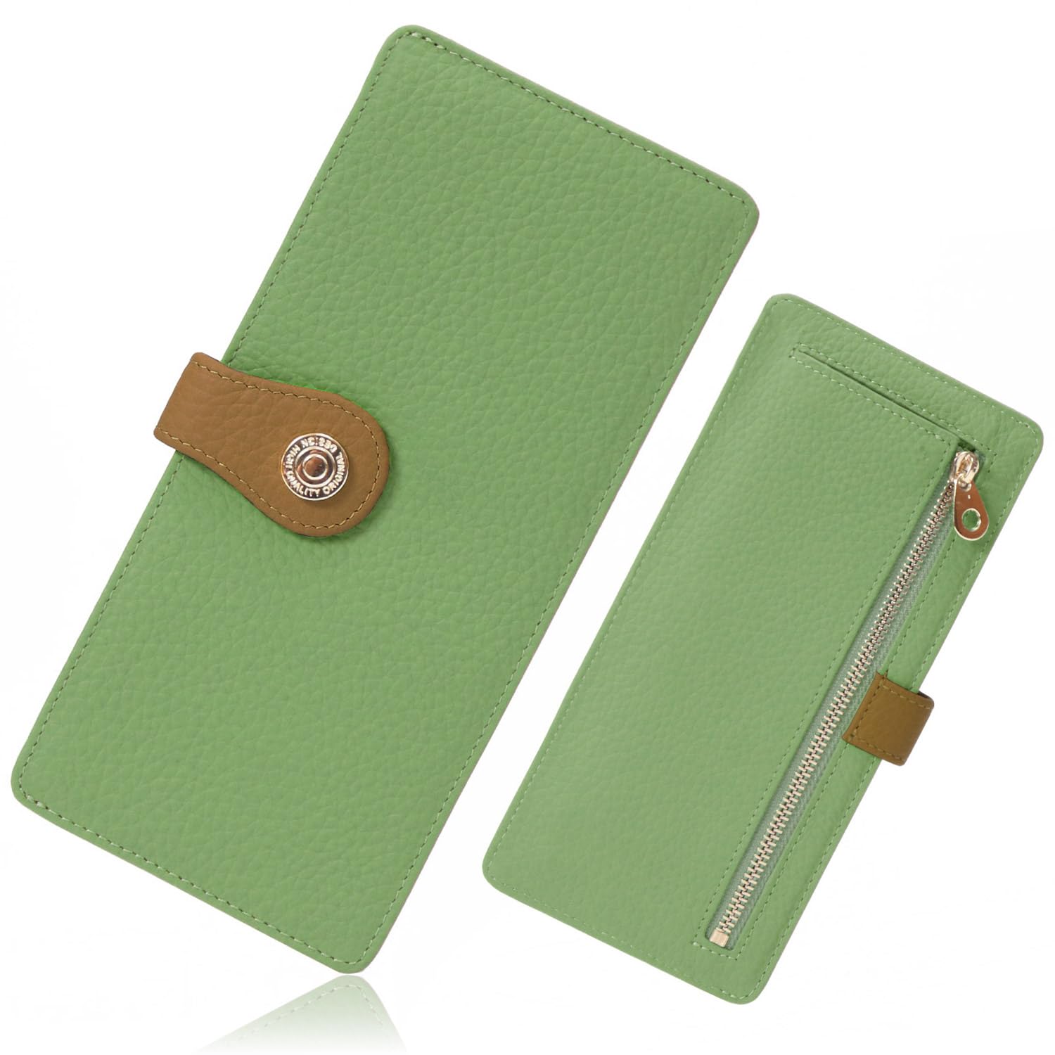 

Женский длинный кошелек Blanc Pomme, Натуральная кожа, Легкий, Тонкий, Стильный, Зеленый, bp-1081