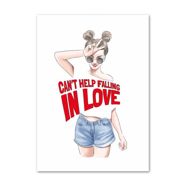 

Модный настенный художественный постер для девочек-подростков, живой современный холст, картина, мультяшные скандинавские картины, декоративный декор для гостиной, спальни 21x30cm No Frame