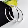 Sterling Silver Large Round Hoop Earrings for Women - Fashionable, Versatile, and Stylish.