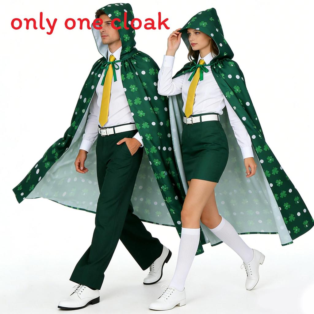Irish Saint Patrick Festival Costume Cloak With Polyester Material For Adult Party Celebrations