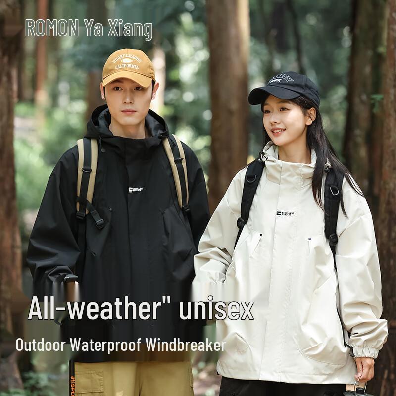 ROMON Unisex Outdoor Windproof Waterproof Hooded Jacket
