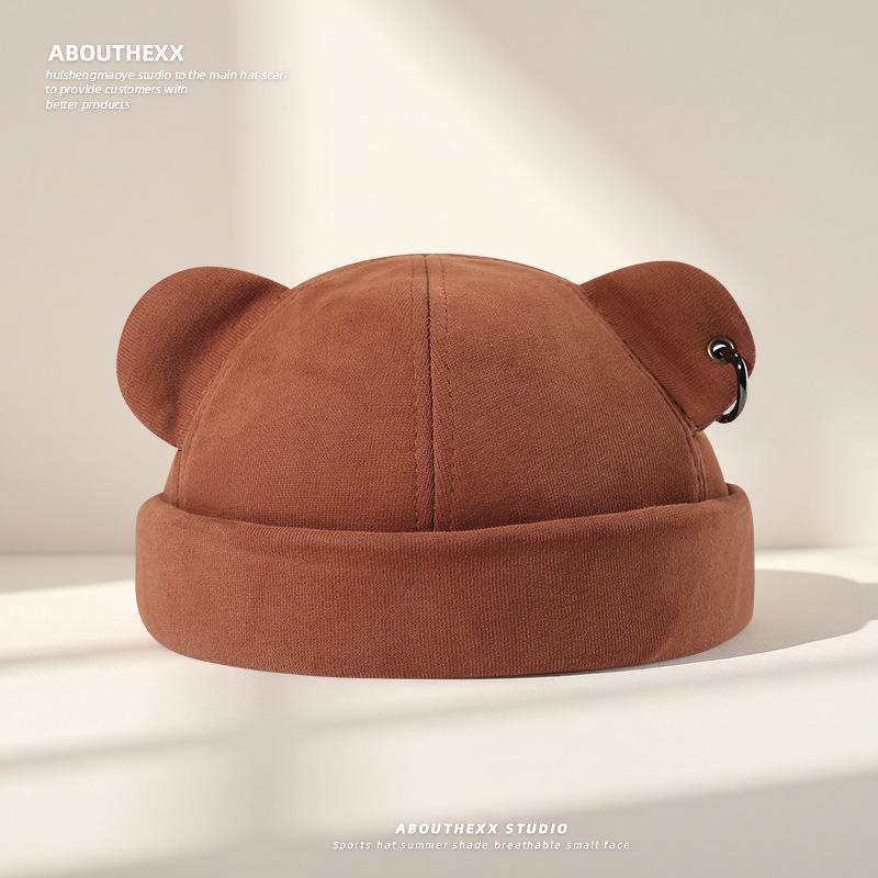 Cute Cat Ears Melon Skin Hat for Women Japanese Street Ring Yuppie Hat Spring and Autumn Versatile Landlord Hat