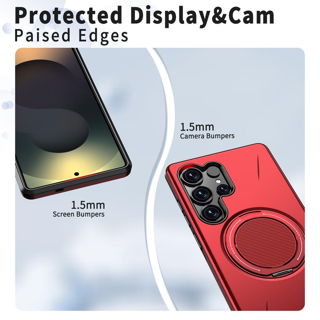Business Magnetic Ring Kickstand Case for Samsung Galaxy S26 S25 S24 S23 Plus Ultra FE Shockproof Rugged PC+TPU Protection Cover