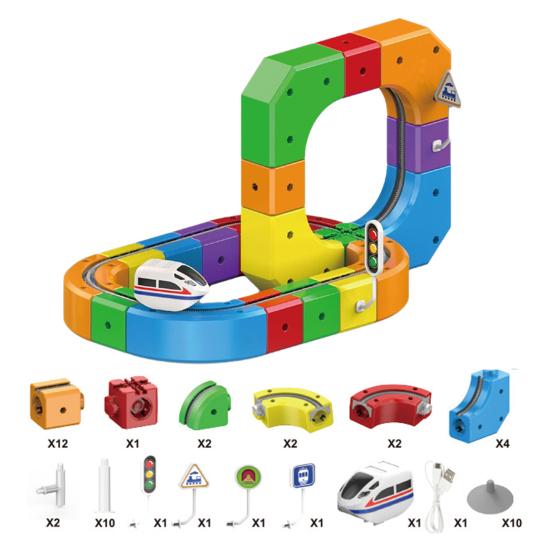 51/81/118Pcs/Set Magnetic Track Train Toy Kit Kids DIY Rail Building Gravity-Defying Electric Train Toy Toddlers Track Car Educational STEM