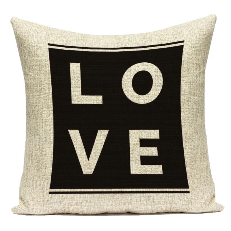 Love Heart Pillow Cover Valentine Day Love You Letters Cushion Cover Home Decor Sofa Bed Wedding Party Decor Pillowcase
