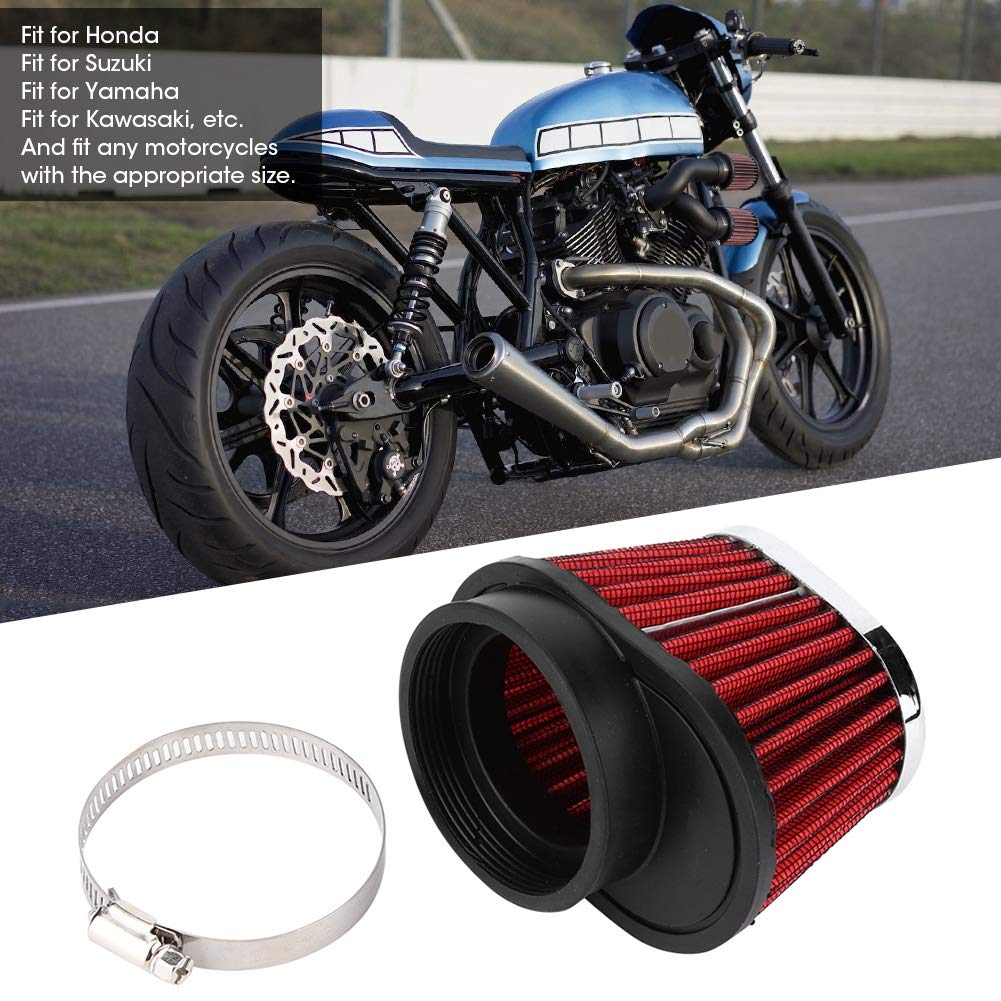 Akozon Motorcycle Engine Air Filter, Mushroom Head Engine Air Cleaner Filter Accessory for Honda Yamaha Suzuki Kawasaki (60mm)