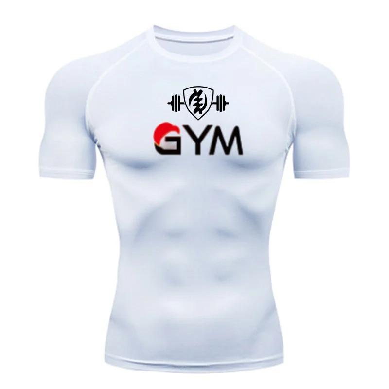 Men's Anime Compression T-Shirt Gym Running Fitness Tight Sportswear Short Sleeve Breathable Workout Summer T-Shirt S-3XL