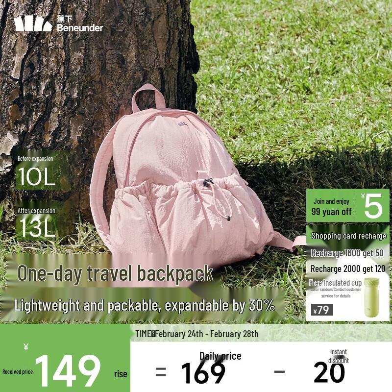 Beneunder Lightweight Travel Backpack Medium Bag