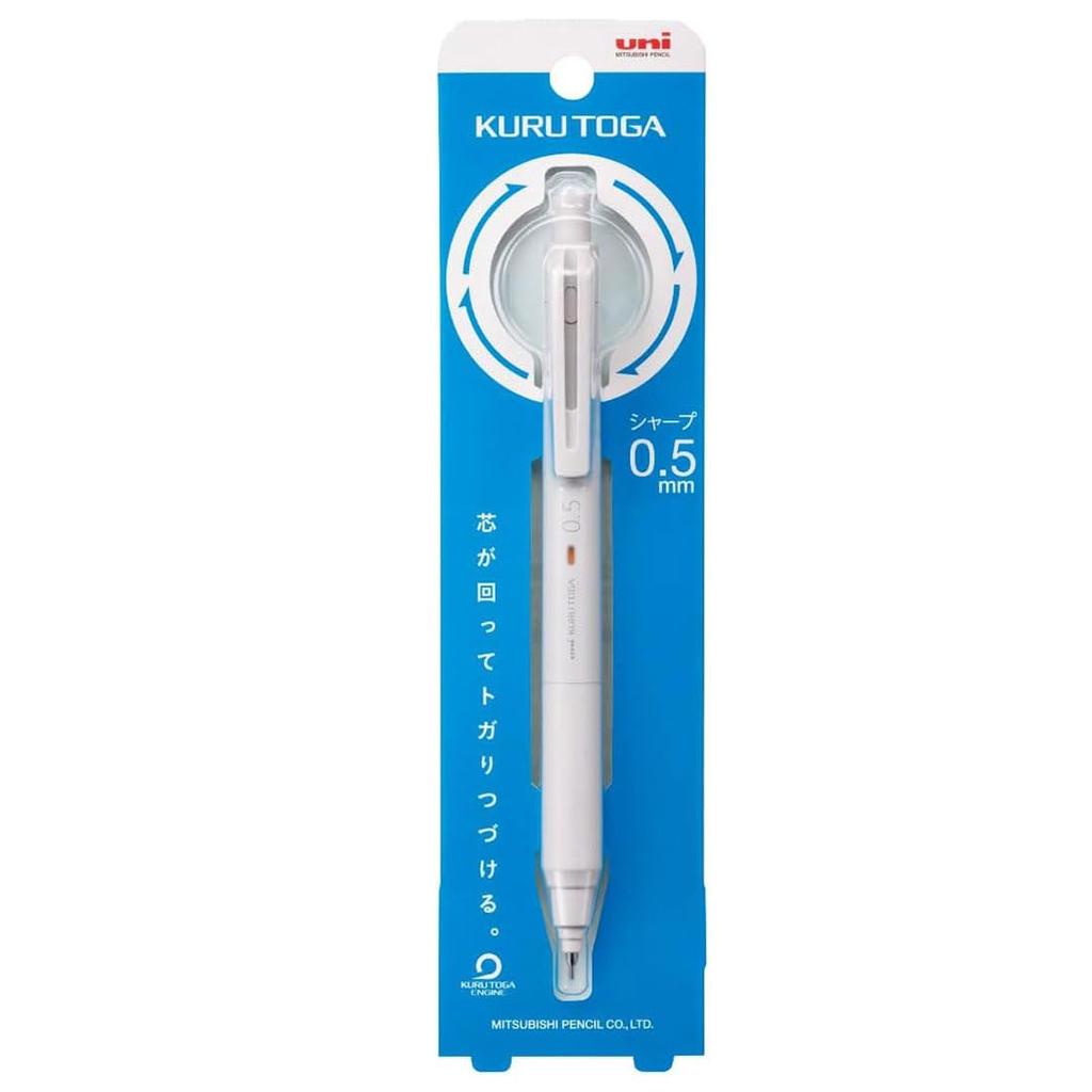 Mitsubishi Pencil Kurutoga Mechanical Pencil Refill Set KS Model Light Color Case HB [Kurutoga 0.5mm Gray] + [Uni 0.5mm White]