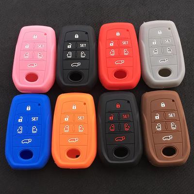 Silicone Car Key Cover Case  Protector For Toyota Alphard Vellfire 30 Series 2 Voxy Noah Esquire Harrier Previa 6 Button Key