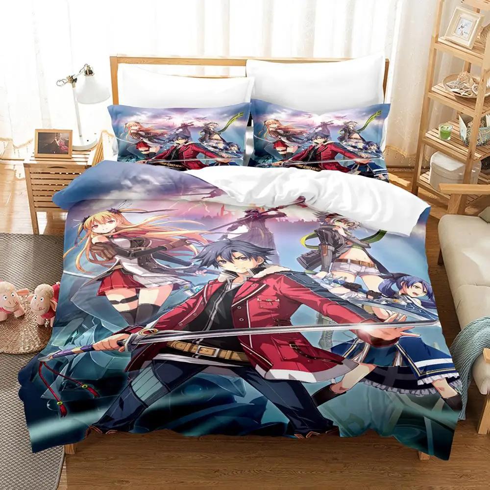 Anime Legend Of Heroes Bedding Set Duvet Cover Bed Set Quilt Cover Pillowcase Comforter King Queen Size Boys Adult Bedding Set