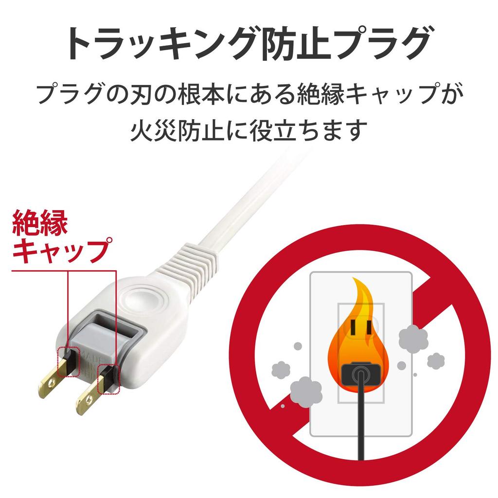 ELECOM Desk-Mounted Power Strip with Centralized Switch, 3 Outlets, T-DK2320CBS