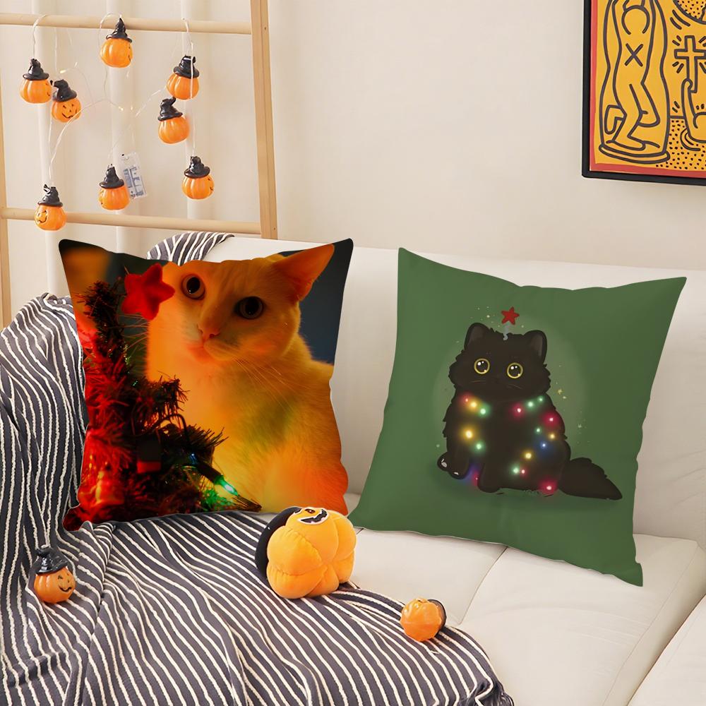 Fantasie und skurrile Tiere Weihnachten Dritter Kissenbezug Seidig Kurzer Plüsch mit Unsichtbarem Reißverschluss Staubdicht Sofa Kissenbezug