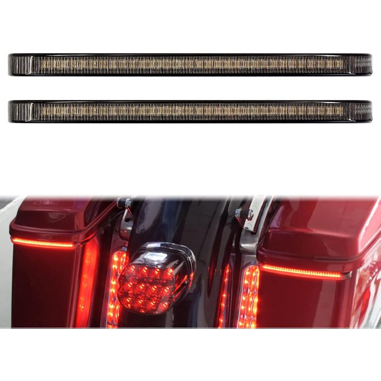 HDBUBALUS Smoke Saddlebag Tail Light LED Running Brake Sequential Turn Signal Lamp Fit for Harley Touring Street Gilde Road Gilde Road King Electra