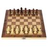 3 in 1 Chess Board Folding Wooden Portable Chess Game Board Wooden Chess Board for Adults(Chess + Checkers and Backgammon)