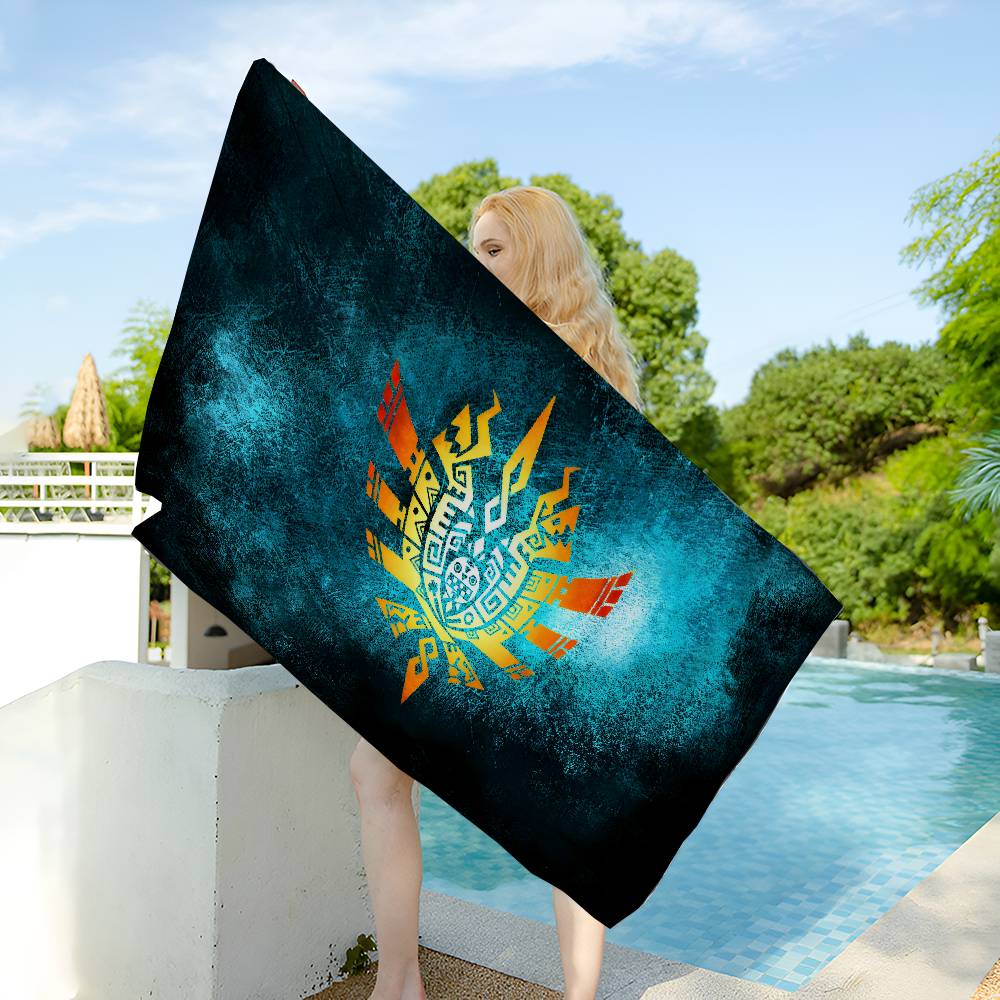Monster Hunter Fashion Microfiber Beach Towel Absorbent Quick dry Soft Yoga Swimming Resort Mountain Climbing Towel