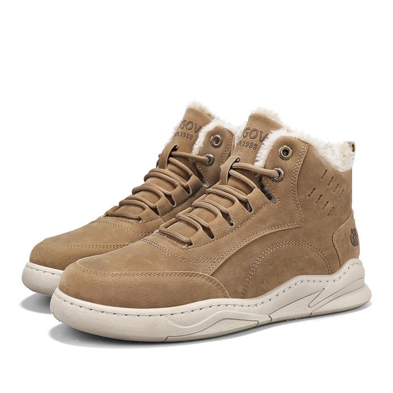 Vintersnøstøvler for menn Holder varmen Bomullssko Utendørs tursko Plysj Varm Høy ankelstøvler Joggesko