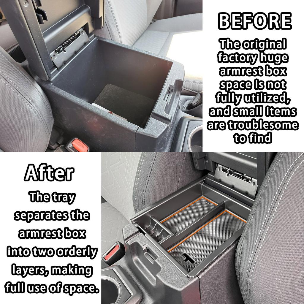 Center Console Accessory Organizer for Toyota Tacoma 2016 2017 2018 2019 2020 2025 2025 2025 Armrest Storage Box Insert Tray